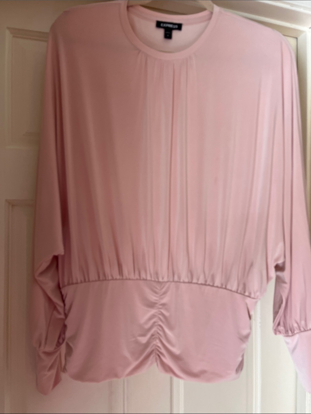 Express Dusty Blush Batwing Long Sleeve Top, Size S